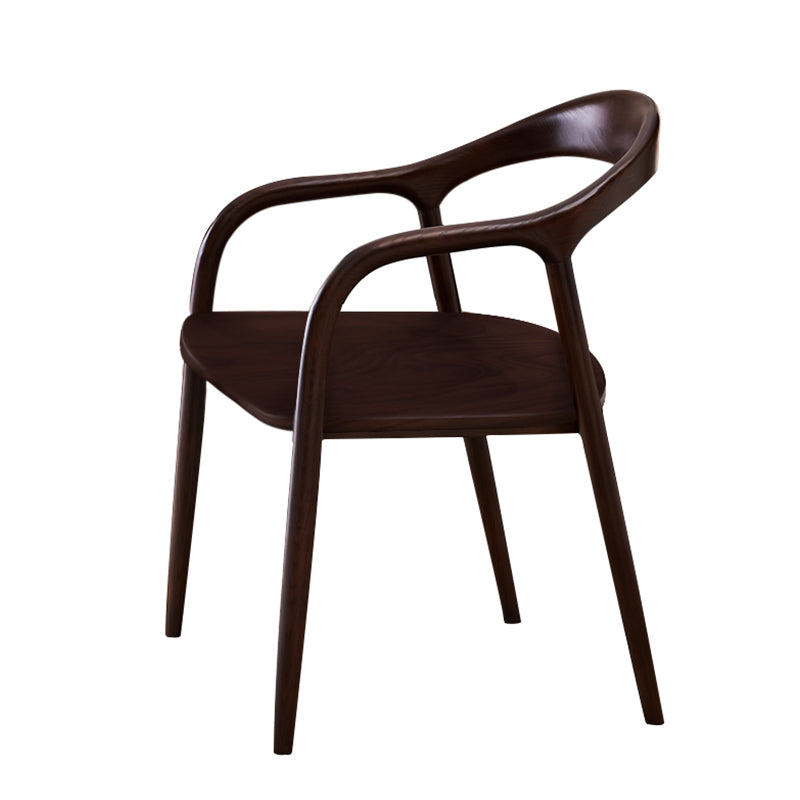 Traditional Solid Ash Wood Chairs Open Back Arm Dining Room Chairs Set Walnut 1 Piece Clearhalo ' kitchen&dining_furn' 'Dining Chairs' 'Dining Tables & Seating' 'dining_chair' 'furn' 'furn_dining_chair' 'Furniture' 'furniture_dining_chair' 'Kitchen & Dining Furniture' 'kitchen' 4130792