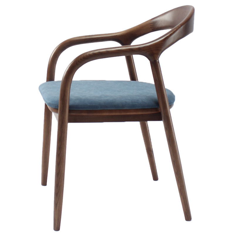 Traditional Solid Back Wood Chair Kitchen Dining Open Back Arm Chairs Set Blue 1 Piece Clearhalo ' kitchen&dining_furn' 'Dining Chairs' 'Dining Tables & Seating' 'dining_chair' 'furn' 'furn_dining_chair' 'Furniture' 'furniture_dining_chair' 'Kitchen & Dining Furniture' 'kitchen' 4130800