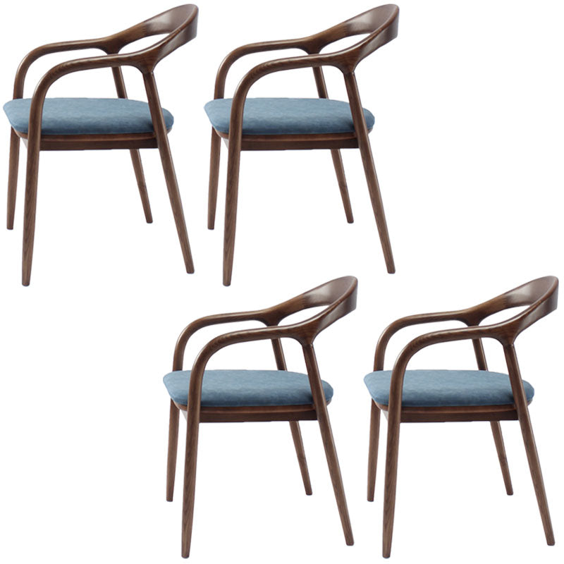 Traditional Solid Back Wood Chair Kitchen Dining Open Back Arm Chairs Set Blue 4 Piece Set Clearhalo ' kitchen&dining_furn' 'Dining Chairs' 'Dining Tables & Seating' 'dining_chair' 'furn' 'furn_dining_chair' 'Furniture' 'furniture_dining_chair' 'Kitchen & Dining Furniture' 'kitchen' 4130804
