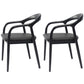 Traditional Solid Back Wood Chair Kitchen Dining Open Back Arm Chairs Set Black 2 Piece Set Clearhalo ' kitchen&dining_furn' 'Dining Chairs' 'Dining Tables & Seating' 'dining_chair' 'furn' 'furn_dining_chair' 'Furniture' 'furniture_dining_chair' 'Kitchen & Dining Furniture' 'kitchen' 4130808