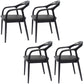 Traditional Solid Back Wood Chair Kitchen Dining Open Back Arm Chairs Set Black 4 Piece Set Clearhalo ' kitchen&dining_furn' 'Dining Chairs' 'Dining Tables & Seating' 'dining_chair' 'furn' 'furn_dining_chair' 'Furniture' 'furniture_dining_chair' 'Kitchen & Dining Furniture' 'kitchen' 4130810