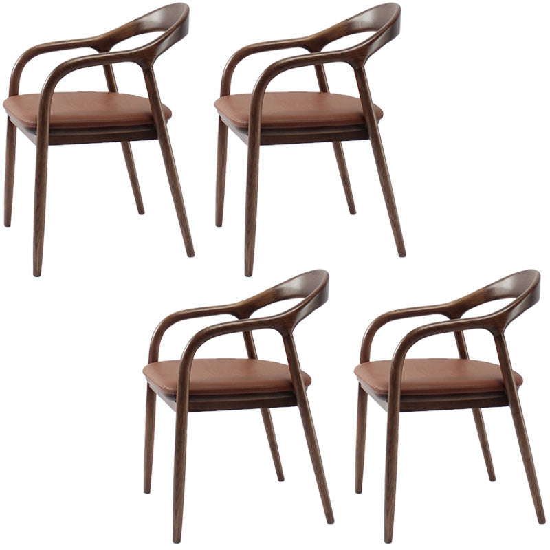 Traditional Solid Back Wood Chair Kitchen Dining Open Back Arm Chairs Set Coffee 4 Piece Set Clearhalo ' kitchen&dining_furn' 'Dining Chairs' 'Dining Tables & Seating' 'dining_chair' 'furn' 'furn_dining_chair' 'Furniture' 'furniture_dining_chair' 'Kitchen & Dining Furniture' 'kitchen' 4130815