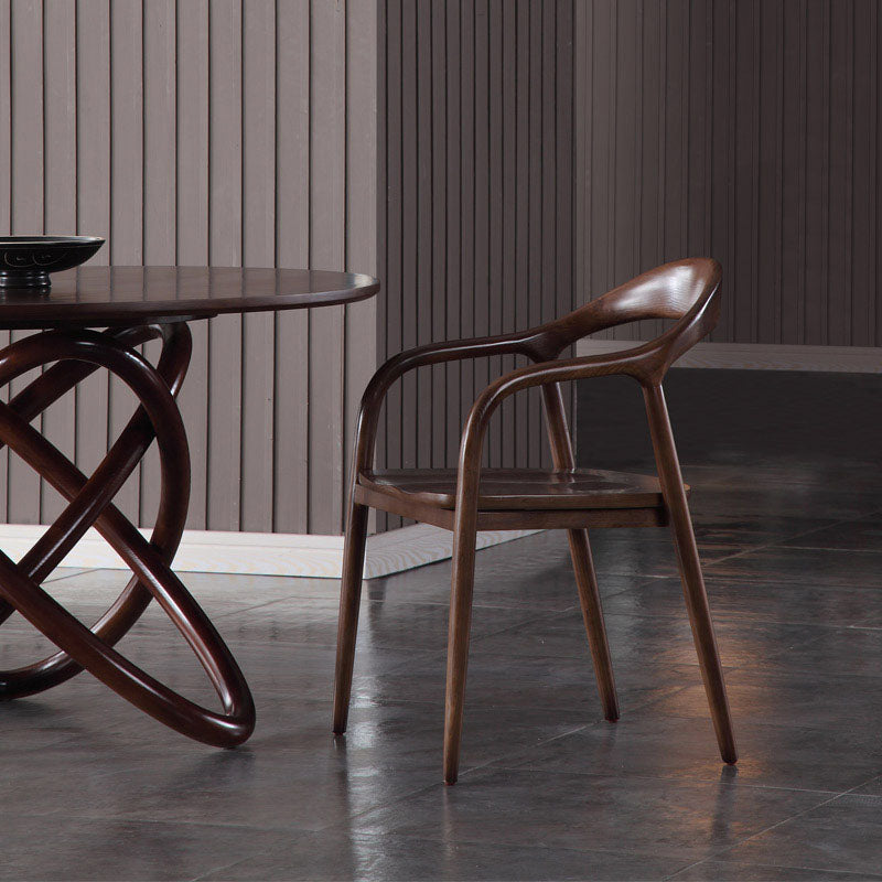 Traditional Solid Back Wood Chair Kitchen Dining Open Back Arm Chairs Set Clearhalo ' kitchen&dining_furn' 'Dining Chairs' 'Dining Tables & Seating' 'dining_chair' 'furn' 'furn_dining_chair' 'Furniture' 'furniture_dining_chair' 'Kitchen & Dining Furniture' 'kitchen' 4130816