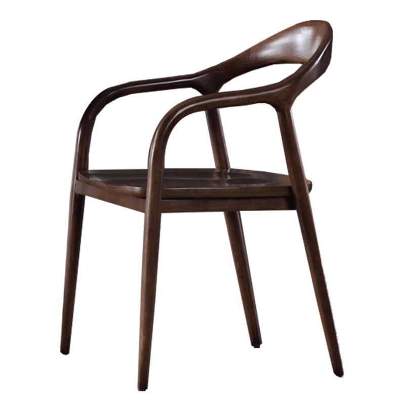 Traditional Solid Back Wood Chair Kitchen Dining Open Back Arm Chairs Set Walnut 1 Piece Clearhalo ' kitchen&dining_furn' 'Dining Chairs' 'Dining Tables & Seating' 'dining_chair' 'furn' 'furn_dining_chair' 'Furniture' 'furniture_dining_chair' 'Kitchen & Dining Furniture' 'kitchen' 4130818