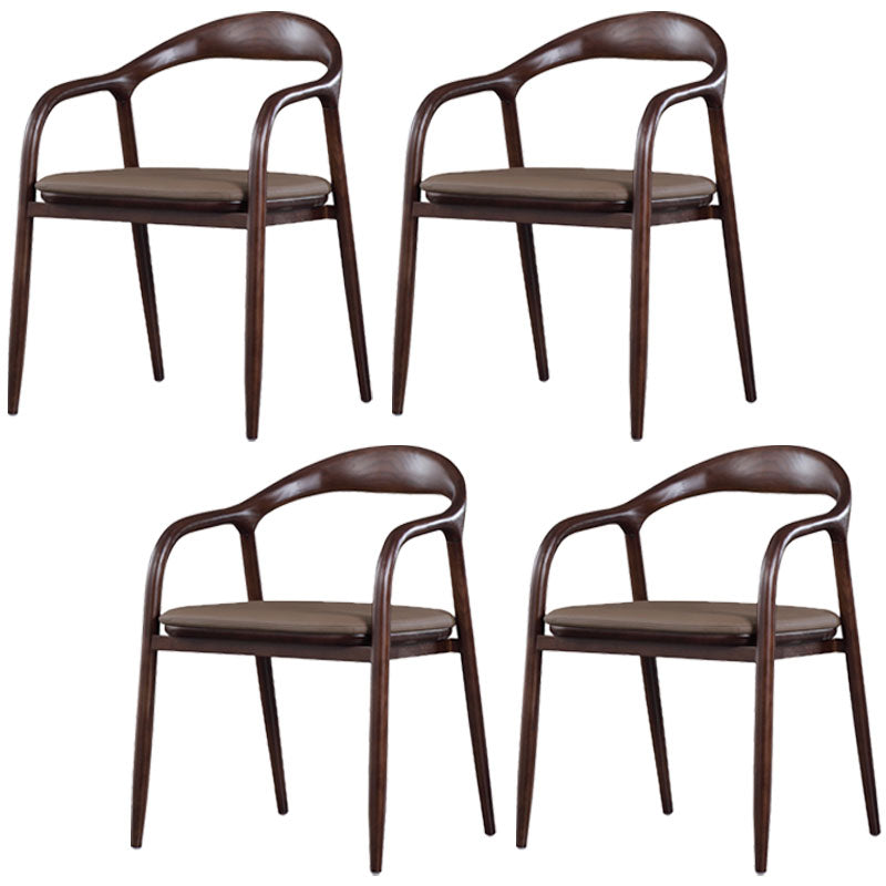Traditional Solid Back Wood Chair Kitchen Dining Open Back Arm Chairs Set Khaki 4 Piece Set Clearhalo ' kitchen&dining_furn' 'Dining Chairs' 'Dining Tables & Seating' 'dining_chair' 'furn' 'furn_dining_chair' 'Furniture' 'furniture_dining_chair' 'Kitchen & Dining Furniture' 'kitchen' 4130823