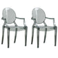 Modern Design Open Back Dining Side Chair Plastic Dining Arm Chair for Home Smoke Gray 2 Piece Set Clearhalo ' kitchen&dining_furn' 'Dining Chairs' 'Dining Tables & Seating' 'dining_chair' 'furn' 'furn_dining_chair' 'Furniture' 'furniture_dining_chair' 'Kitchen & Dining Furniture' 'kitchen' 4130833