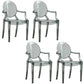 Modern Design Open Back Dining Side Chair Plastic Dining Arm Chair for Home Smoke Gray 4 Piece Set Clearhalo ' kitchen&dining_furn' 'Dining Chairs' 'Dining Tables & Seating' 'dining_chair' 'furn' 'furn_dining_chair' 'Furniture' 'furniture_dining_chair' 'Kitchen & Dining Furniture' 'kitchen' 4130836