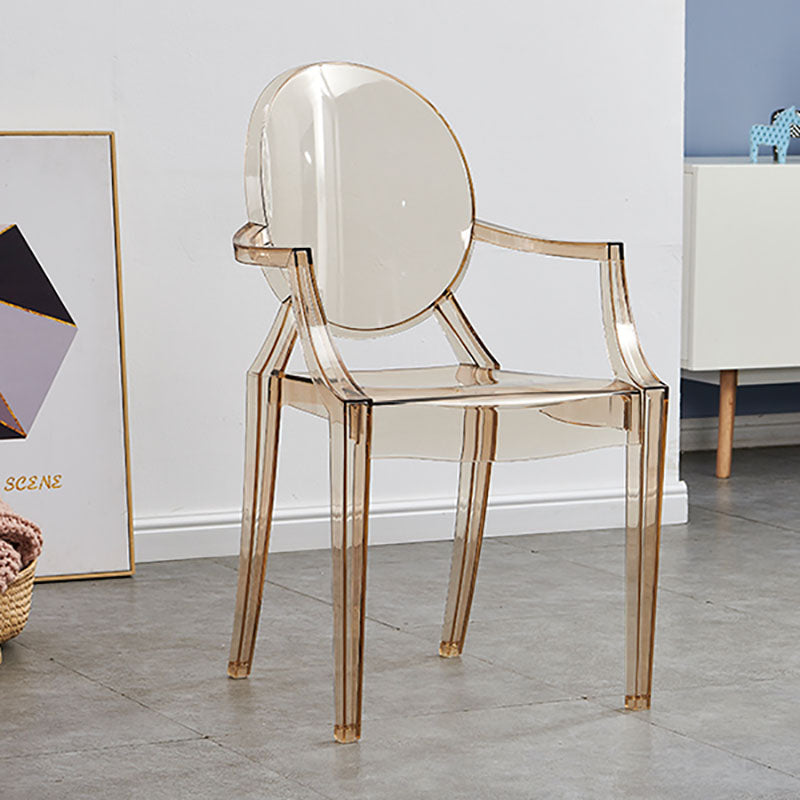 Modern Design Open Back Dining Side Chair Plastic Dining Arm Chair for Home Amber 1 Piece Clearhalo ' kitchen&dining_furn' 'Dining Chairs' 'Dining Tables & Seating' 'dining_chair' 'furn' 'furn_dining_chair' 'Furniture' 'furniture_dining_chair' 'Kitchen & Dining Furniture' 'kitchen' 4130838