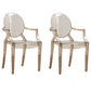 Modern Design Open Back Dining Side Chair Plastic Dining Arm Chair for Home Amber 2 Piece Set Clearhalo ' kitchen&dining_furn' 'Dining Chairs' 'Dining Tables & Seating' 'dining_chair' 'furn' 'furn_dining_chair' 'Furniture' 'furniture_dining_chair' 'Kitchen & Dining Furniture' 'kitchen' 4130839