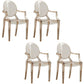 Modern Design Open Back Dining Side Chair Plastic Dining Arm Chair for Home Amber 4 Piece Set Clearhalo ' kitchen&dining_furn' 'Dining Chairs' 'Dining Tables & Seating' 'dining_chair' 'furn' 'furn_dining_chair' 'Furniture' 'furniture_dining_chair' 'Kitchen & Dining Furniture' 'kitchen' 4130841