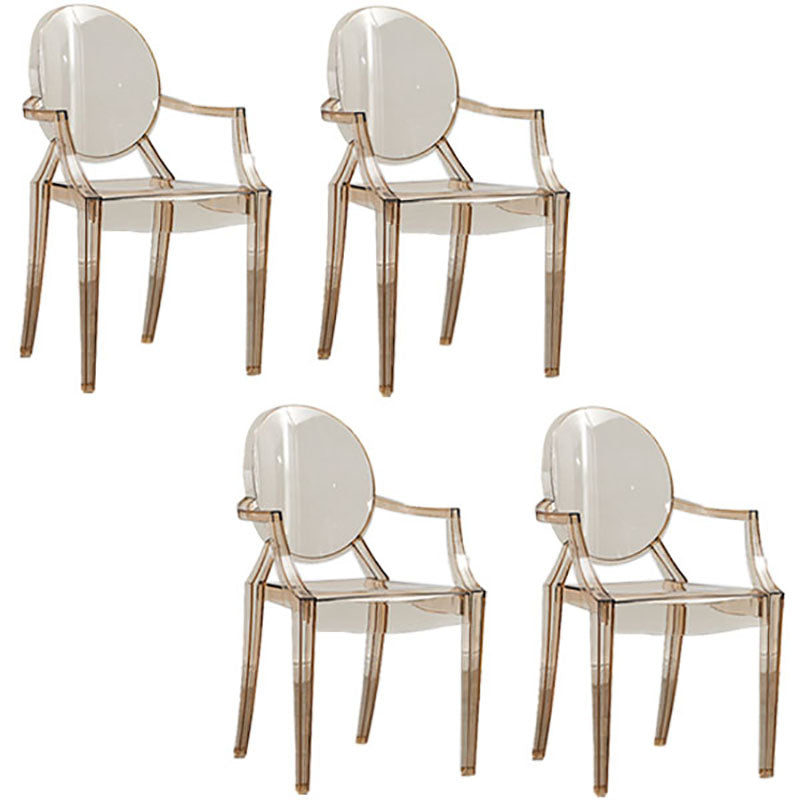 Modern Design Open Back Dining Side Chair Plastic Dining Arm Chair for Home Amber 4 Piece Set Clearhalo ' kitchen&dining_furn' 'Dining Chairs' 'Dining Tables & Seating' 'dining_chair' 'furn' 'furn_dining_chair' 'Furniture' 'furniture_dining_chair' 'Kitchen & Dining Furniture' 'kitchen' 4130841