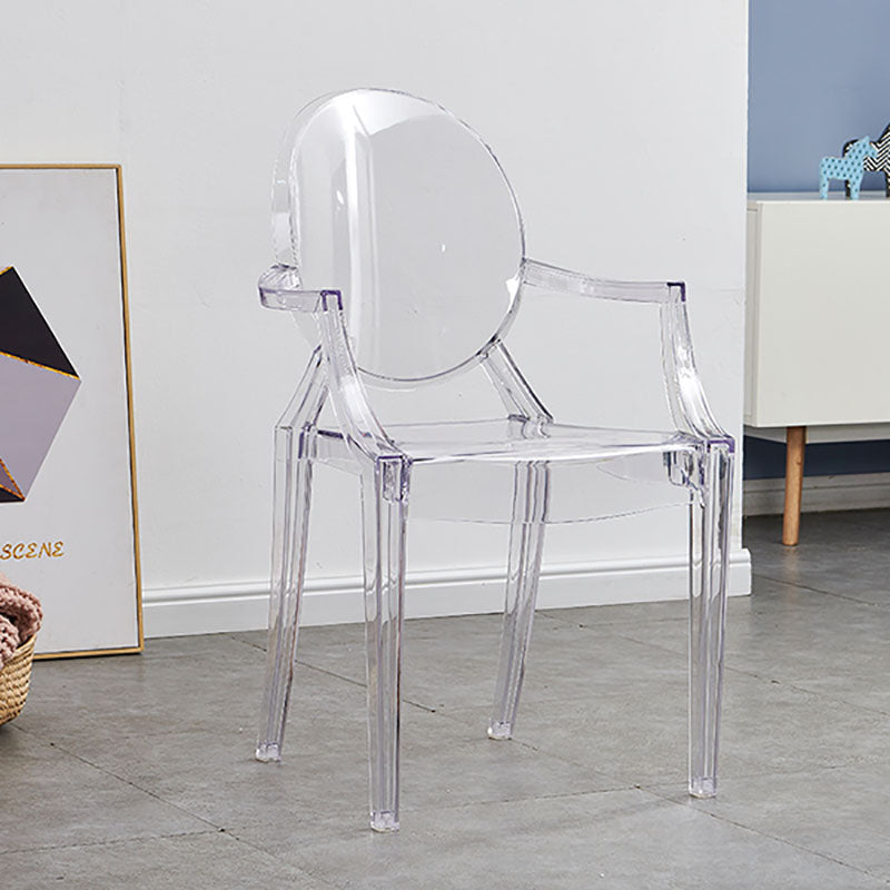 Modern Design Open Back Dining Side Chair Plastic Dining Arm Chair for Home Clear 1 Piece Clearhalo ' kitchen&dining_furn' 'Dining Chairs' 'Dining Tables & Seating' 'dining_chair' 'furn' 'furn_dining_chair' 'Furniture' 'furniture_dining_chair' 'Kitchen & Dining Furniture' 'kitchen' 4130843