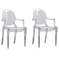 Modern Design Open Back Dining Side Chair Plastic Dining Arm Chair for Home Clear 2 Piece Set Clearhalo ' kitchen&dining_furn' 'Dining Chairs' 'Dining Tables & Seating' 'dining_chair' 'furn' 'furn_dining_chair' 'Furniture' 'furniture_dining_chair' 'Kitchen & Dining Furniture' 'kitchen' 4130845