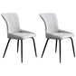 Contemporary Style Metal Dining Chairs Kitchen Armless Dining Side Chairs Light Gray 2 Piece Set Clearhalo ' kitchen&dining_furn' 'Dining Chairs' 'Dining Tables & Seating' 'dining_chair' 'furn' 'furn_dining_chair' 'Furniture' 'furniture_dining_chair' 'Kitchen & Dining Furniture' 'kitchen' 4130851