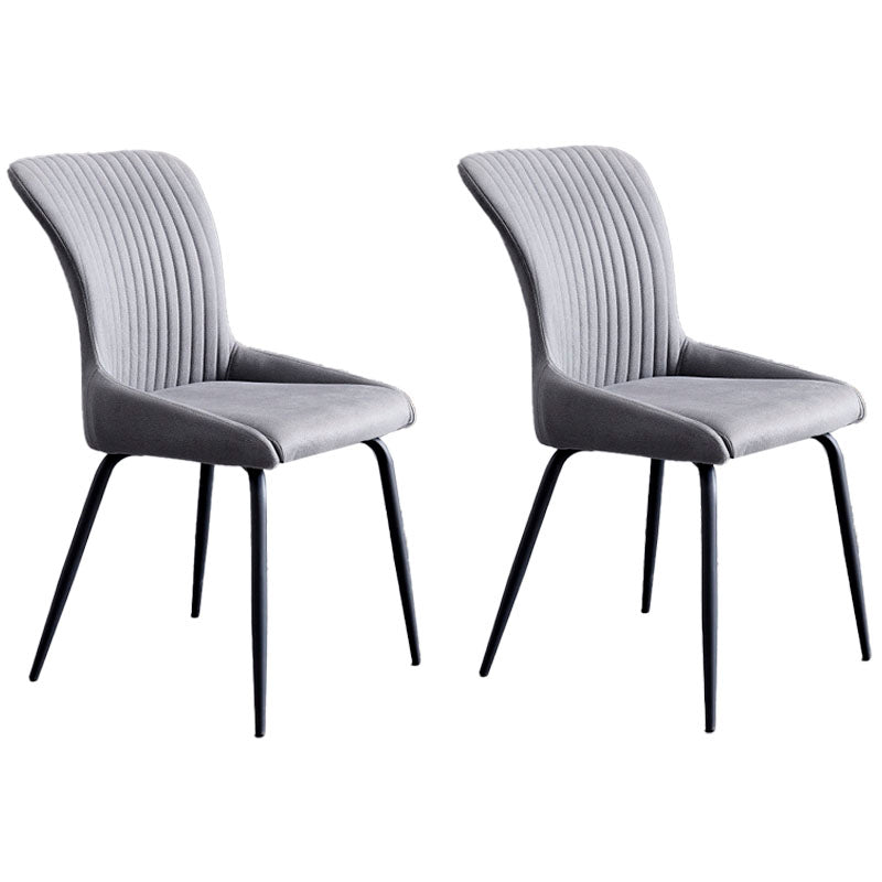 Contemporary Style Metal Dining Chairs Kitchen Armless Dining Side Chairs Dark Gray 2 Piece Set Clearhalo ' kitchen&dining_furn' 'Dining Chairs' 'Dining Tables & Seating' 'dining_chair' 'furn' 'furn_dining_chair' 'Furniture' 'furniture_dining_chair' 'Kitchen & Dining Furniture' 'kitchen' 4130858