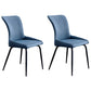 Contemporary Style Metal Dining Chairs Kitchen Armless Dining Side Chairs Blue 2 Piece Set Clearhalo ' kitchen&dining_furn' 'Dining Chairs' 'Dining Tables & Seating' 'dining_chair' 'furn' 'furn_dining_chair' 'Furniture' 'furniture_dining_chair' 'Kitchen & Dining Furniture' 'kitchen' 4130863