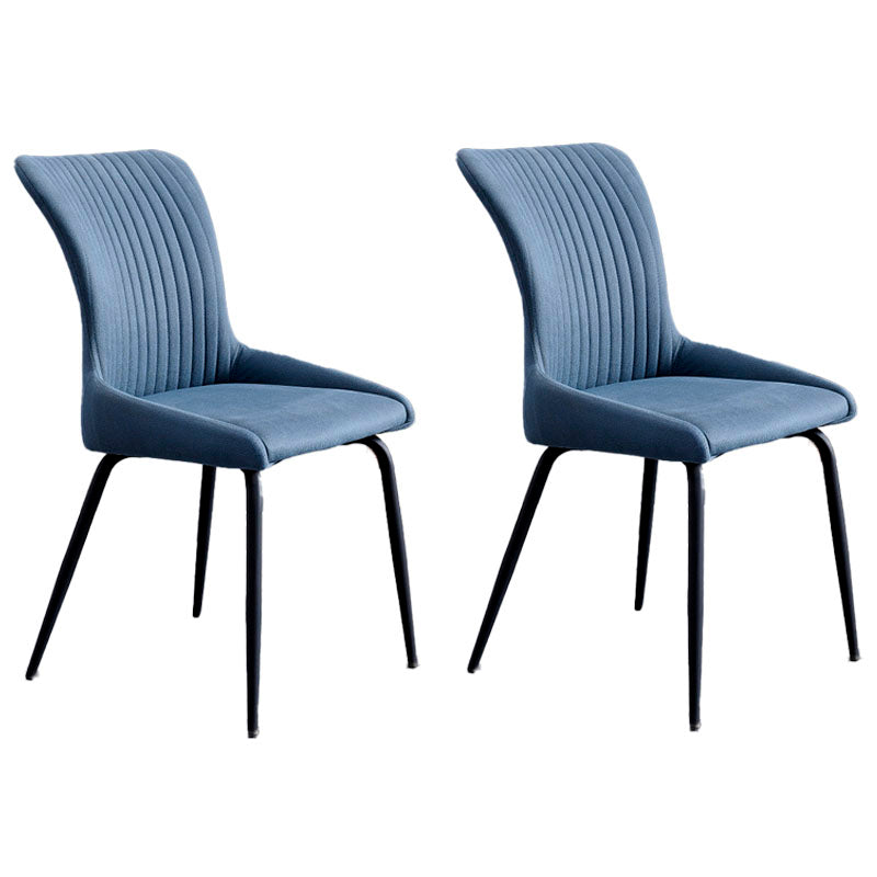 Contemporary Style Metal Dining Chairs Kitchen Armless Dining Side Chairs Blue 2 Piece Set Clearhalo ' kitchen&dining_furn' 'Dining Chairs' 'Dining Tables & Seating' 'dining_chair' 'furn' 'furn_dining_chair' 'Furniture' 'furniture_dining_chair' 'Kitchen & Dining Furniture' 'kitchen' 4130863