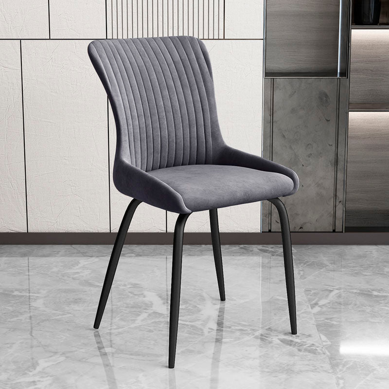 Contemporary Style Metal Dining Chairs Kitchen Armless Dining Side Chairs Clearhalo ' kitchen&dining_furn' 'Dining Chairs' 'Dining Tables & Seating' 'dining_chair' 'furn' 'furn_dining_chair' 'Furniture' 'furniture_dining_chair' 'Kitchen & Dining Furniture' 'kitchen' 4130866