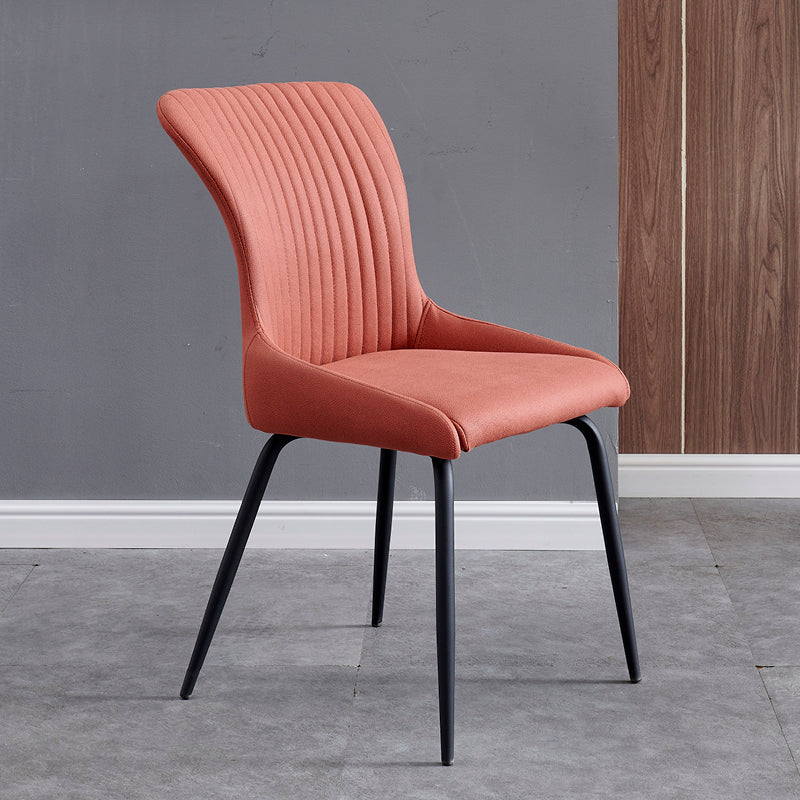 Contemporary Style Metal Dining Chairs Kitchen Armless Dining Side Chairs Red 1 Piece Clearhalo ' kitchen&dining_furn' 'Dining Chairs' 'Dining Tables & Seating' 'dining_chair' 'furn' 'furn_dining_chair' 'Furniture' 'furniture_dining_chair' 'Kitchen & Dining Furniture' 'kitchen' 4130868