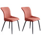 Contemporary Style Metal Dining Chairs Kitchen Armless Dining Side Chairs Red 2 Piece Set Clearhalo ' kitchen&dining_furn' 'Dining Chairs' 'Dining Tables & Seating' 'dining_chair' 'furn' 'furn_dining_chair' 'Furniture' 'furniture_dining_chair' 'Kitchen & Dining Furniture' 'kitchen' 4130870