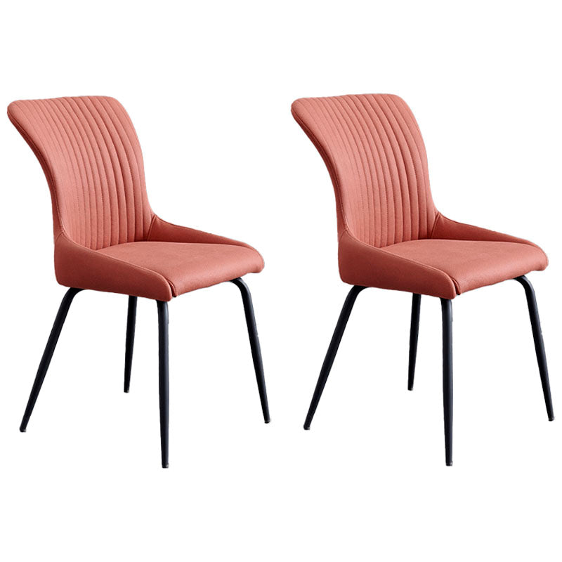 Contemporary Style Metal Dining Chairs Kitchen Armless Dining Side Chairs Red 2 Piece Set Clearhalo ' kitchen&dining_furn' 'Dining Chairs' 'Dining Tables & Seating' 'dining_chair' 'furn' 'furn_dining_chair' 'Furniture' 'furniture_dining_chair' 'Kitchen & Dining Furniture' 'kitchen' 4130870