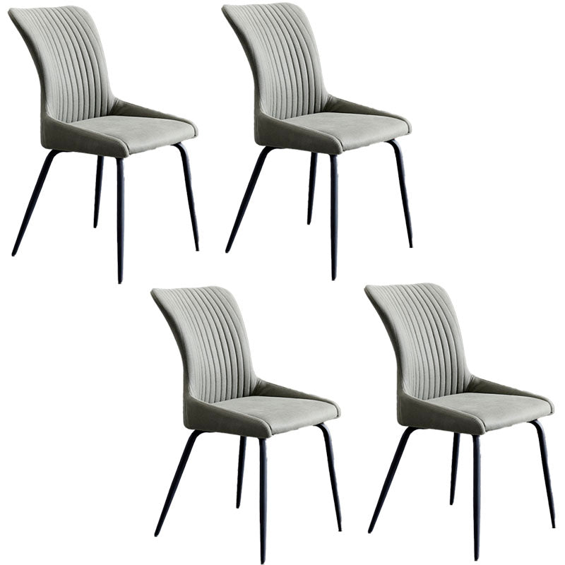 Contemporary Style Metal Dining Chairs Kitchen Armless Dining Side Chairs Green 4 Piece Set Clearhalo ' kitchen&dining_furn' 'Dining Chairs' 'Dining Tables & Seating' 'dining_chair' 'furn' 'furn_dining_chair' 'Furniture' 'furniture_dining_chair' 'Kitchen & Dining Furniture' 'kitchen' 4130874