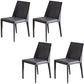 Contemporary Leather Chairs Set Kitchen Dining Room Solid Back Side Chair Dark Gray 4 Piece Set Clearhalo ' kitchen&dining_furn' 'Dining Chairs' 'Dining Tables & Seating' 'dining_chair' 'furn' 'furn_dining_chair' 'Furniture' 'furniture_dining_chair' 'Kitchen & Dining Furniture' 'kitchen' 4130877