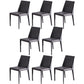 Contemporary Leather Chairs Set Kitchen Dining Room Solid Back Side Chair Dark Gray 8 Piece Set Clearhalo ' kitchen&dining_furn' 'Dining Chairs' 'Dining Tables & Seating' 'dining_chair' 'furn' 'furn_dining_chair' 'Furniture' 'furniture_dining_chair' 'Kitchen & Dining Furniture' 'kitchen' 4130879