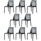 Contemporary Leather Chairs Set Kitchen Dining Room Solid Back Side Chair Black 8 Piece Set Clearhalo ' kitchen&dining_furn' 'Dining Chairs' 'Dining Tables & Seating' 'dining_chair' 'furn' 'furn_dining_chair' 'Furniture' 'furniture_dining_chair' 'Kitchen & Dining Furniture' 'kitchen' 4130882