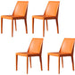 Contemporary Leather Chairs Set Kitchen Dining Room Solid Back Side Chair Orange 4 Piece Set Clearhalo ' kitchen&dining_furn' 'Dining Chairs' 'Dining Tables & Seating' 'dining_chair' 'furn' 'furn_dining_chair' 'Furniture' 'furniture_dining_chair' 'Kitchen & Dining Furniture' 'kitchen' 4130888