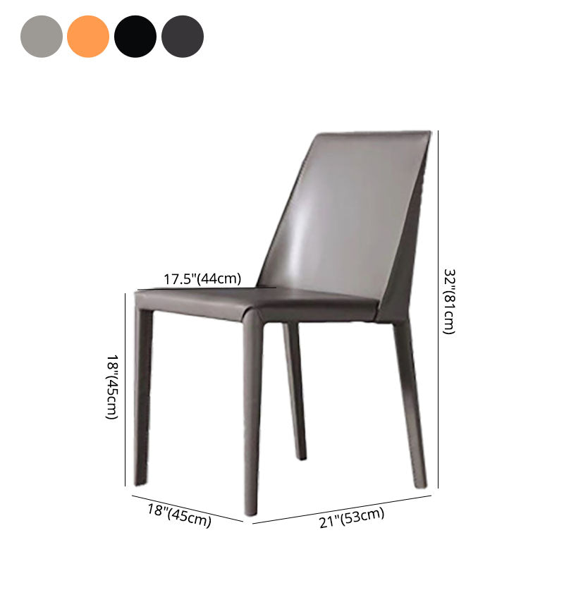 Contemporary Leather Chairs Set Kitchen Dining Room Solid Back Side Chair Clearhalo ' kitchen&dining_furn' 'Dining Chairs' 'Dining Tables & Seating' 'dining_chair' 'furn' 'furn_dining_chair' 'Furniture' 'furniture_dining_chair' 'Kitchen & Dining Furniture' 'kitchen' 4130896