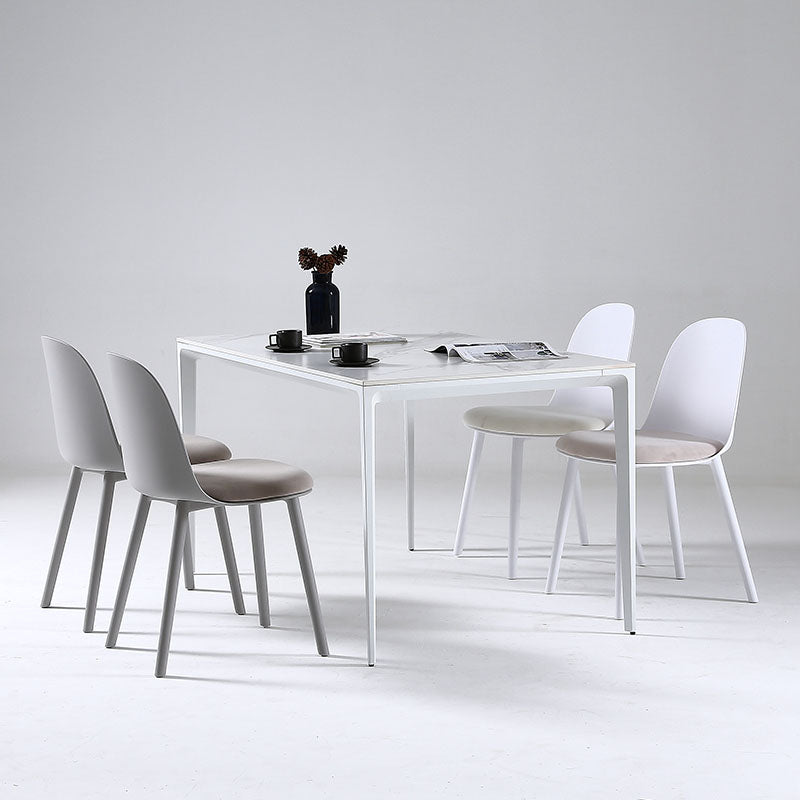 Scandinavian Style Plastic Dining Side Chair Home Open Back Armless Chair Clearhalo ' kitchen&dining_furn' 'Dining Chairs' 'Dining Tables & Seating' 'dining_chair' 'furn' 'furn_dining_chair' 'Furniture' 'furniture_dining_chair' 'Kitchen & Dining Furniture' 'kitchen' 4130897