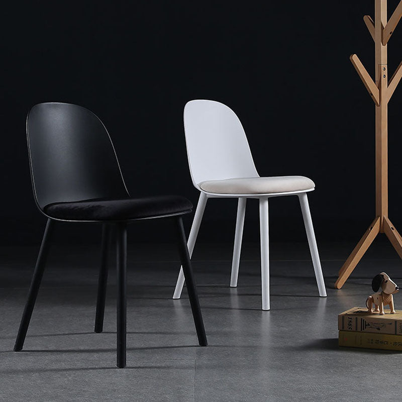 Scandinavian Style Plastic Dining Side Chair Home Open Back Armless Chair Clearhalo ' kitchen&dining_furn' 'Dining Chairs' 'Dining Tables & Seating' 'dining_chair' 'furn' 'furn_dining_chair' 'Furniture' 'furniture_dining_chair' 'Kitchen & Dining Furniture' 'kitchen' 4130902