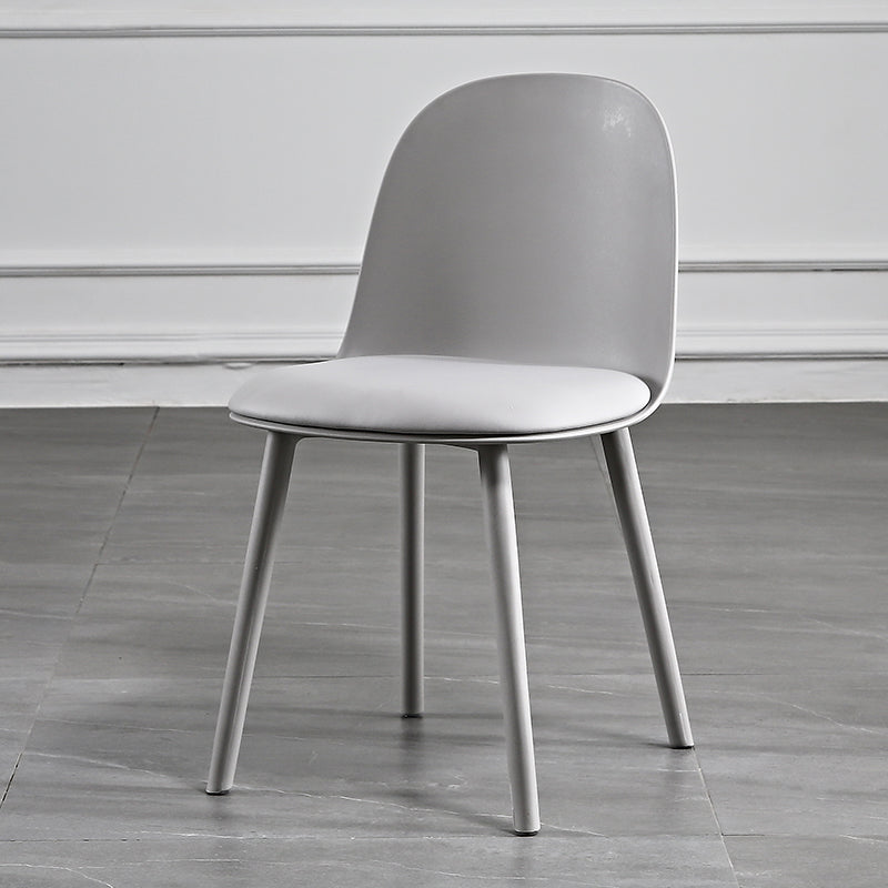 Scandinavian Style Plastic Dining Side Chair Home Open Back Armless Chair Light Gray 1 Piece Clearhalo ' kitchen&dining_furn' 'Dining Chairs' 'Dining Tables & Seating' 'dining_chair' 'furn' 'furn_dining_chair' 'Furniture' 'furniture_dining_chair' 'Kitchen & Dining Furniture' 'kitchen' 4130909