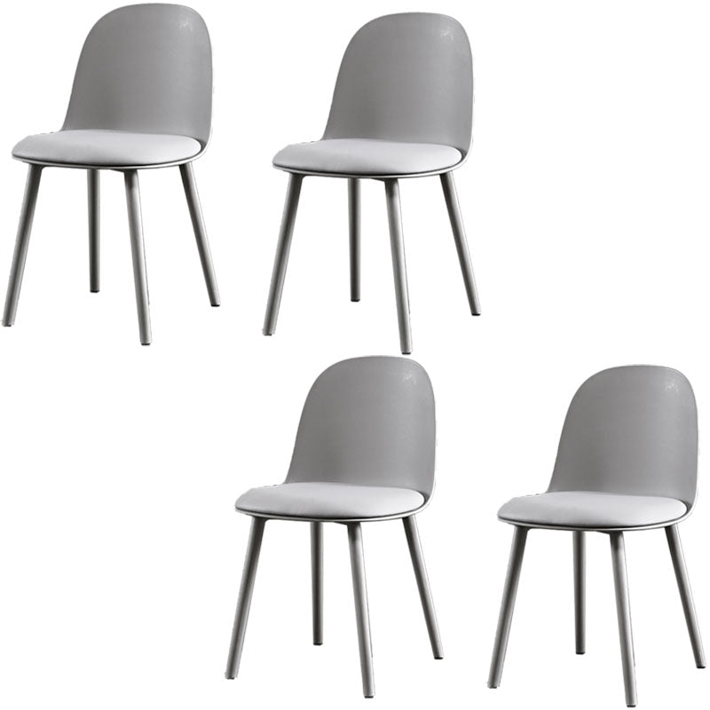 Scandinavian Style Plastic Dining Side Chair Home Open Back Armless Chair 4 Piece Set Clearhalo ' kitchen&dining_furn' 'Dining Chairs' 'Dining Tables & Seating' 'dining_chair' 'furn' 'furn_dining_chair' 'Furniture' 'furniture_dining_chair' 'Kitchen & Dining Furniture' 'kitchen' 4130914