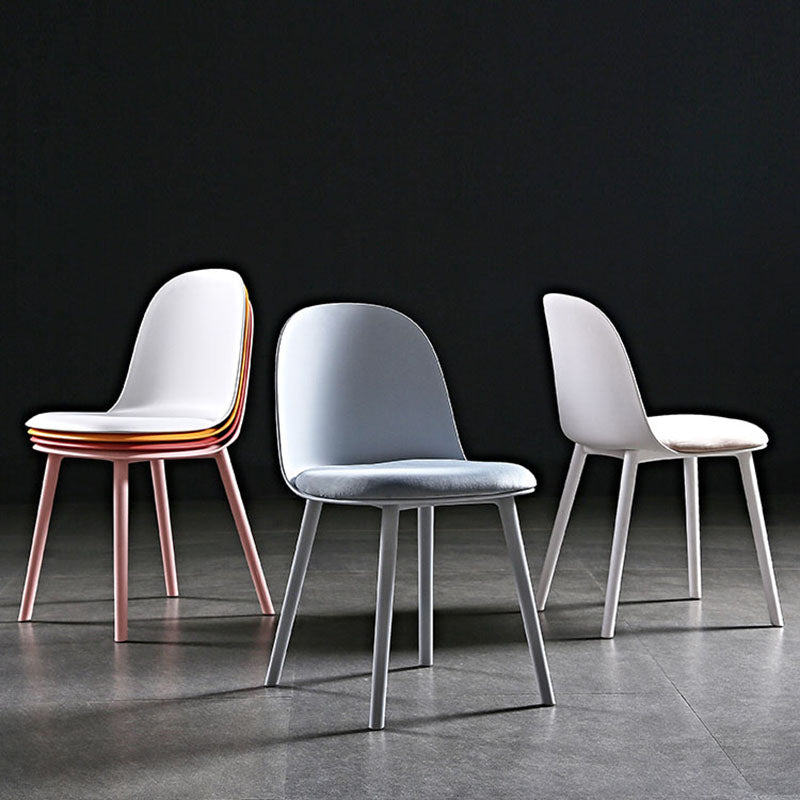 Scandinavian Style Plastic Dining Side Chair Home Open Back Armless Chair Clearhalo ' kitchen&dining_furn' 'Dining Chairs' 'Dining Tables & Seating' 'dining_chair' 'furn' 'furn_dining_chair' 'Furniture' 'furniture_dining_chair' 'Kitchen & Dining Furniture' 'kitchen' 4130915