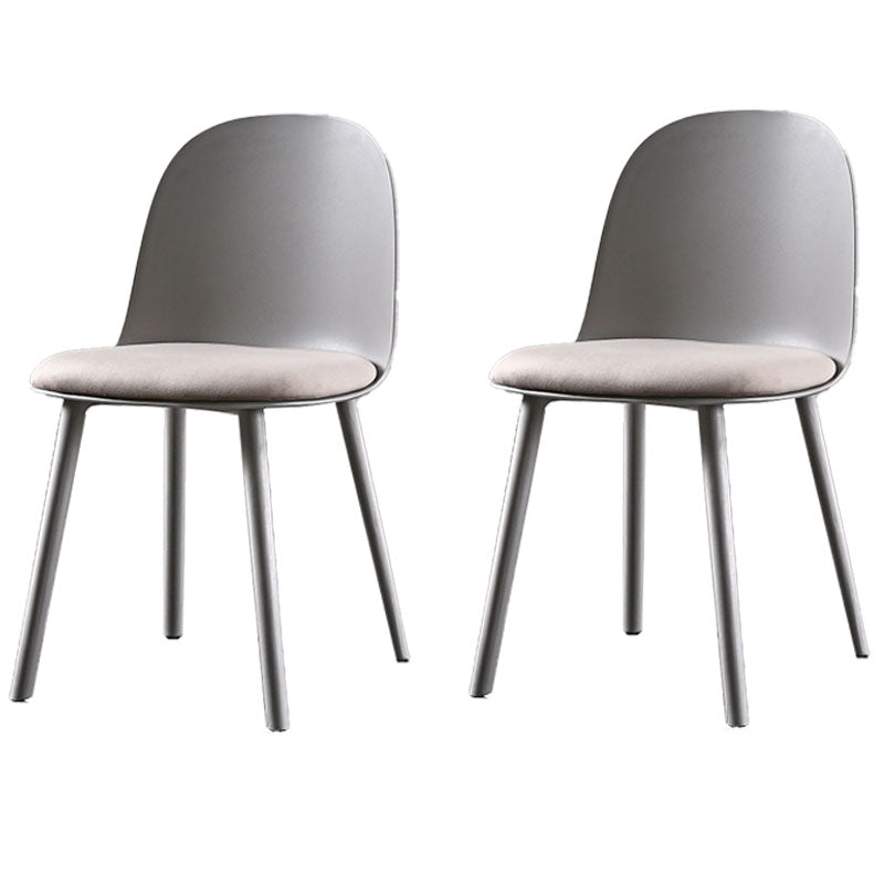 Scandinavian Style Plastic Dining Side Chair Home Open Back Armless Chair Silver Gray 2 Piece Set Clearhalo ' kitchen&dining_furn' 'Dining Chairs' 'Dining Tables & Seating' 'dining_chair' 'furn' 'furn_dining_chair' 'Furniture' 'furniture_dining_chair' 'Kitchen & Dining Furniture' 'kitchen' 4130917