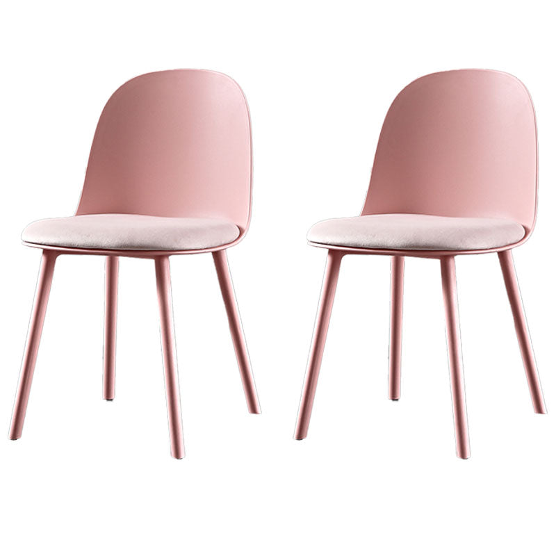 Scandinavian Style Plastic Dining Side Chair Home Open Back Armless Chair Pink 2 Piece Set Clearhalo ' kitchen&dining_furn' 'Dining Chairs' 'Dining Tables & Seating' 'dining_chair' 'furn' 'furn_dining_chair' 'Furniture' 'furniture_dining_chair' 'Kitchen & Dining Furniture' 'kitchen' 4130920