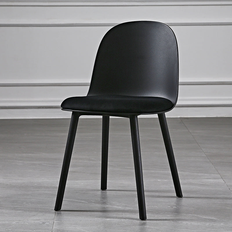 Scandinavian Style Plastic Dining Side Chair Home Open Back Armless Chair Black 1 Piece Clearhalo ' kitchen&dining_furn' 'Dining Chairs' 'Dining Tables & Seating' 'dining_chair' 'furn' 'furn_dining_chair' 'Furniture' 'furniture_dining_chair' 'Kitchen & Dining Furniture' 'kitchen' 4130922
