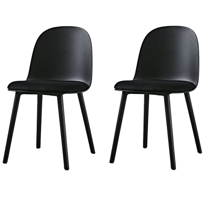 Scandinavian Style Plastic Dining Side Chair Home Open Back Armless Chair Black 2 Piece Set Clearhalo ' kitchen&dining_furn' 'Dining Chairs' 'Dining Tables & Seating' 'dining_chair' 'furn' 'furn_dining_chair' 'Furniture' 'furniture_dining_chair' 'Kitchen & Dining Furniture' 'kitchen' 4130923