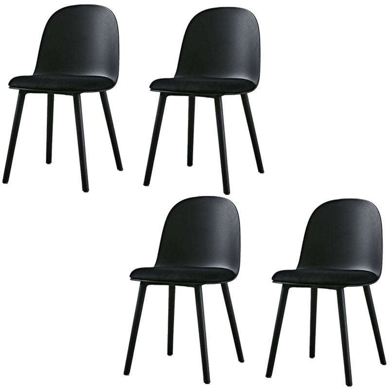 Scandinavian Style Plastic Dining Side Chair Home Open Back Armless Chair Black 4 Piece Set Clearhalo ' kitchen&dining_furn' 'Dining Chairs' 'Dining Tables & Seating' 'dining_chair' 'furn' 'furn_dining_chair' 'Furniture' 'furniture_dining_chair' 'Kitchen & Dining Furniture' 'kitchen' 4130924