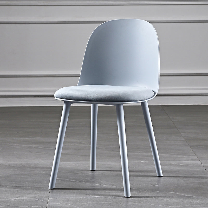 Scandinavian Style Plastic Dining Side Chair Home Open Back Armless Chair Blue 1 Piece Clearhalo ' kitchen&dining_furn' 'Dining Chairs' 'Dining Tables & Seating' 'dining_chair' 'furn' 'furn_dining_chair' 'Furniture' 'furniture_dining_chair' 'Kitchen & Dining Furniture' 'kitchen' 4130929