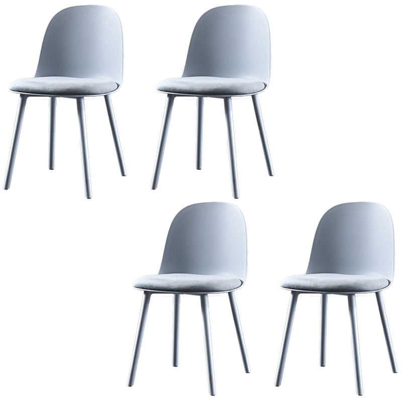 Scandinavian Style Plastic Dining Side Chair Home Open Back Armless Chair Blue 4 Piece Set Clearhalo ' kitchen&dining_furn' 'Dining Chairs' 'Dining Tables & Seating' 'dining_chair' 'furn' 'furn_dining_chair' 'Furniture' 'furniture_dining_chair' 'Kitchen & Dining Furniture' 'kitchen' 4130931