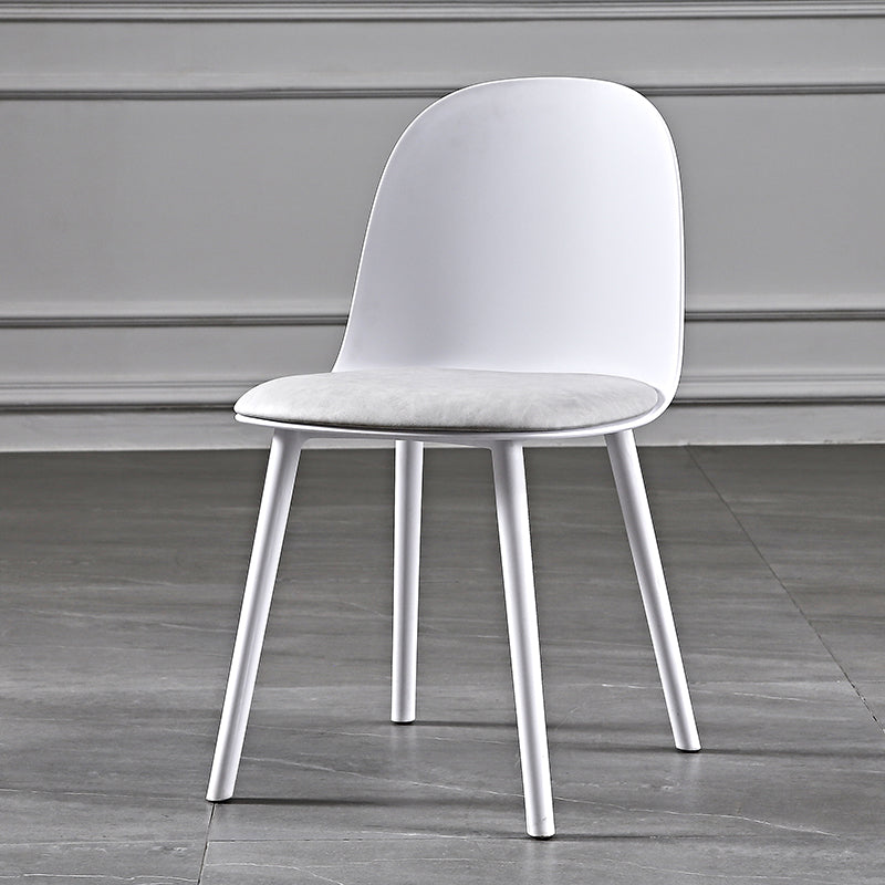 Scandinavian Style Plastic Dining Side Chair Home Open Back Armless Chair Ivory 1 Piece Clearhalo ' kitchen&dining_furn' 'Dining Chairs' 'Dining Tables & Seating' 'dining_chair' 'furn' 'furn_dining_chair' 'Furniture' 'furniture_dining_chair' 'Kitchen & Dining Furniture' 'kitchen' 4130932