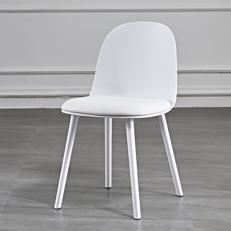 Scandinavian Style Plastic Dining Side Chair Home Open Back Armless Chair Gloss White 1 Piece Clearhalo ' kitchen&dining_furn' 'Dining Chairs' 'Dining Tables & Seating' 'dining_chair' 'furn' 'furn_dining_chair' 'Furniture' 'furniture_dining_chair' 'Kitchen & Dining Furniture' 'kitchen' 4130935