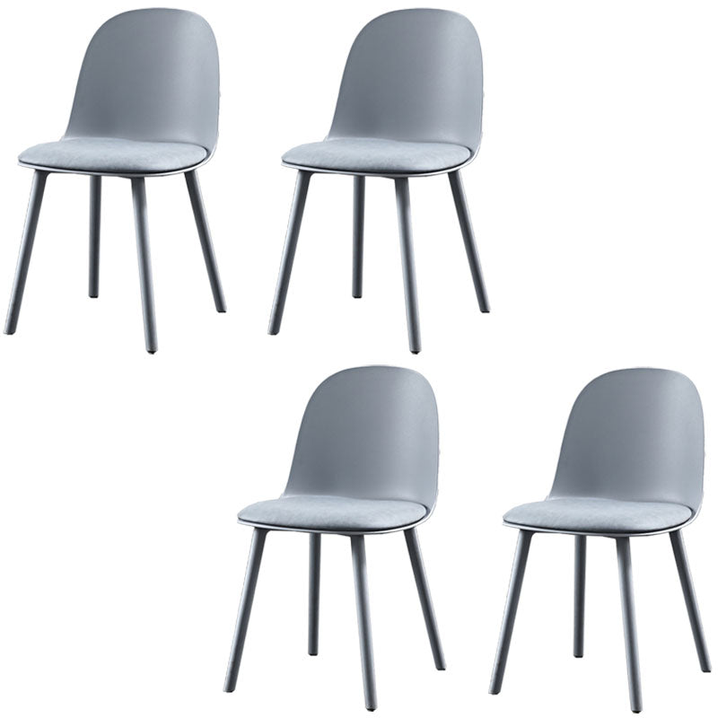 Scandinavian Style Plastic Dining Side Chair Home Open Back Armless Chair Sky Blue 4 Piece Set Clearhalo ' kitchen&dining_furn' 'Dining Chairs' 'Dining Tables & Seating' 'dining_chair' 'furn' 'furn_dining_chair' 'Furniture' 'furniture_dining_chair' 'Kitchen & Dining Furniture' 'kitchen' 4130943
