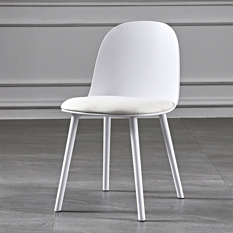 Scandinavian Style Plastic Dining Side Chair Home Open Back Armless Chair White 1 Piece Clearhalo ' kitchen&dining_furn' 'Dining Chairs' 'Dining Tables & Seating' 'dining_chair' 'furn' 'furn_dining_chair' 'Furniture' 'furniture_dining_chair' 'Kitchen & Dining Furniture' 'kitchen' 4130944