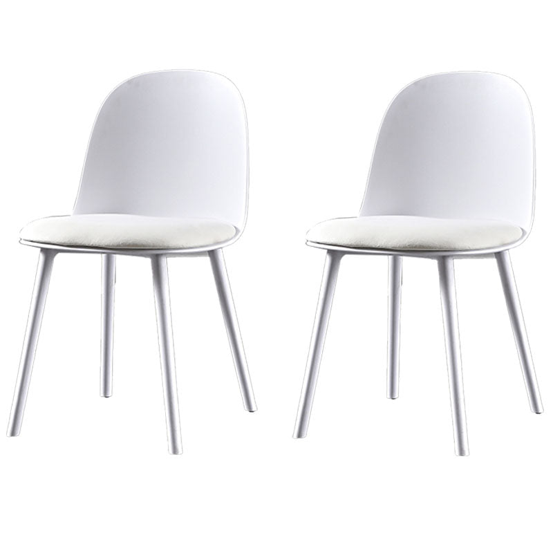 Scandinavian Style Plastic Dining Side Chair Home Open Back Armless Chair White 2 Piece Set Clearhalo ' kitchen&dining_furn' 'Dining Chairs' 'Dining Tables & Seating' 'dining_chair' 'furn' 'furn_dining_chair' 'Furniture' 'furniture_dining_chair' 'Kitchen & Dining Furniture' 'kitchen' 4130945