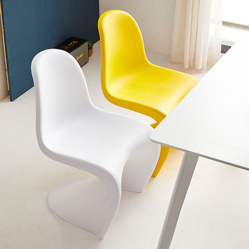 Contemporary Style Plastic Dining Armless Chair Stacking Solid Back Dining Chair Clearhalo ' kitchen&dining_furn' 'Dining Chairs' 'Dining Tables & Seating' 'dining_chair' 'Furniture' 'furniture_dining_chair' 'Kitchen & Dining Furniture' 'kitchen' 4130952