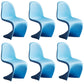 Contemporary Style Plastic Dining Armless Chair Stacking Solid Back Dining Chair Blue Set of 6 Clearhalo ' kitchen&dining_furn' 'Dining Chairs' 'Dining Tables & Seating' 'dining_chair' 'Furniture' 'furniture_dining_chair' 'Kitchen & Dining Furniture' 'kitchen' 4130953